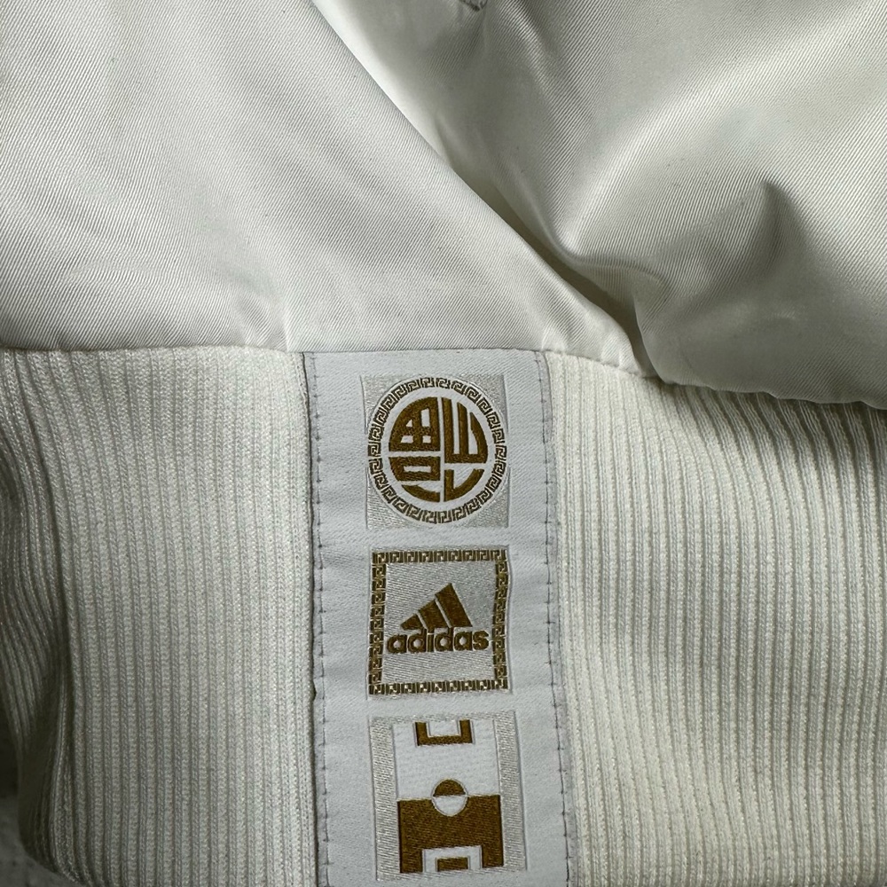Real Madrid Club Adidas Men's White and Gold Bomber Jacket - Picture 4 of 9